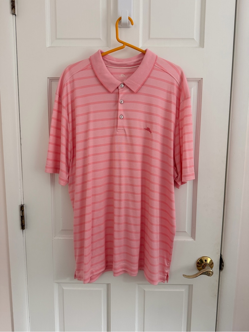 Tommy Bahama Pink Striped Polo